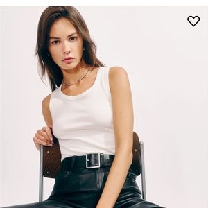 NEW Reformation Cropped White Adel Tank (M)